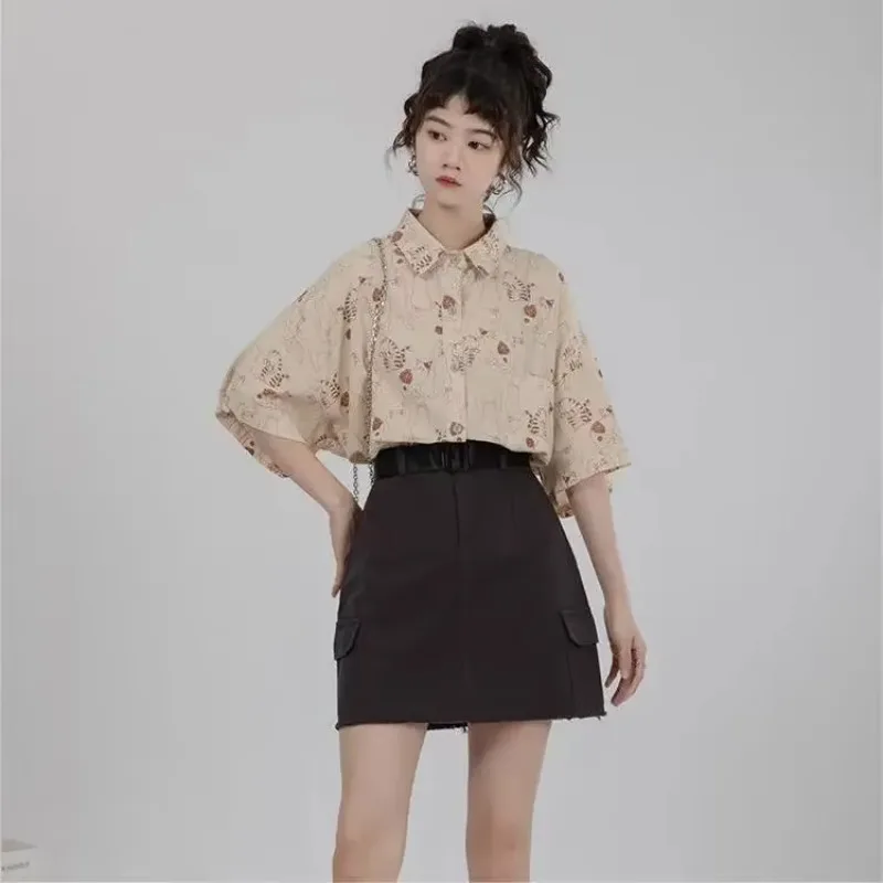 Korean Lifestyle Student - เสื้อผู้หญิง Corduroy Patch กระเป๋าเสื้อ Dressy Casual
