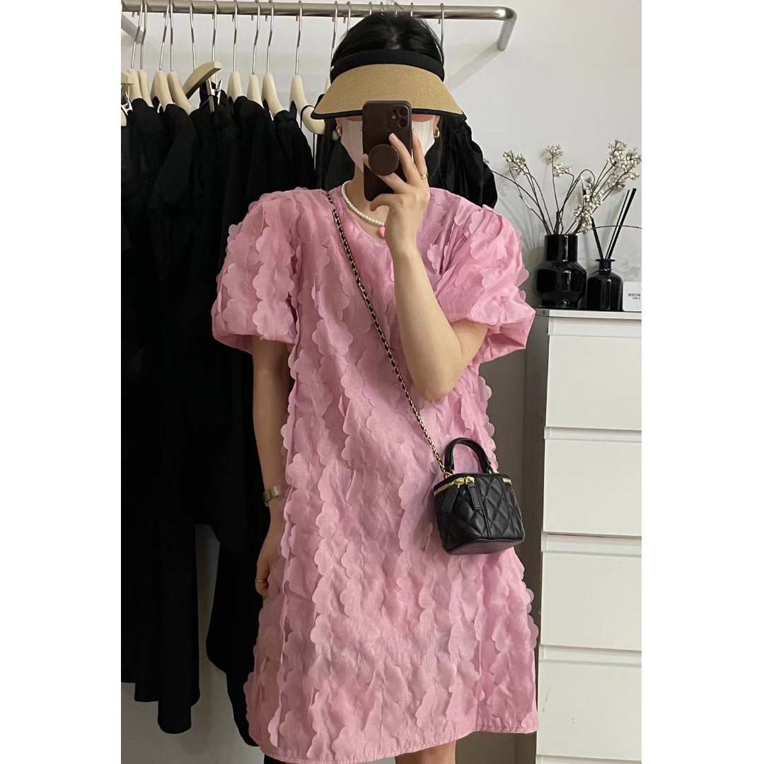Korean Lifestyle & Kids Boutique Photos - ชุดเดรสแขนฟองลายดอกไม้ สไตล์เกาหลี ฤดูใบไม้ผลิ ฤดูใบไม้ร่วง ฤดูหนาว ชุดลำลอง