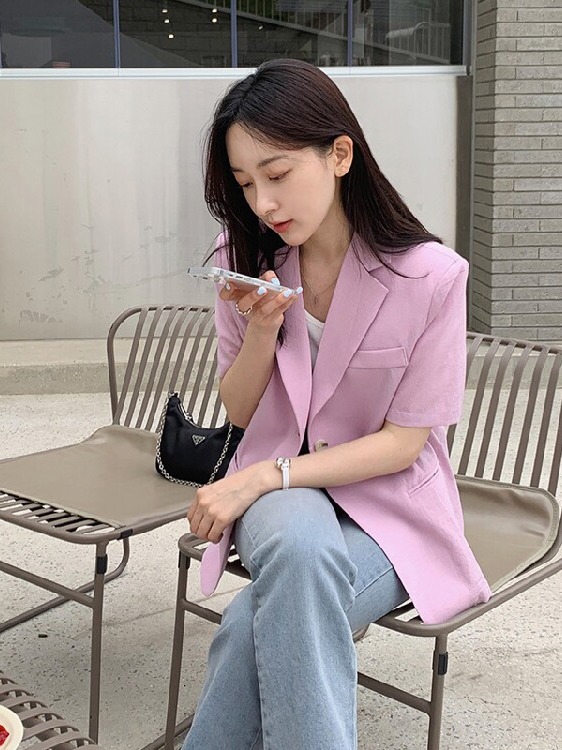 เสื้อแจ็คเก็ตสูทแขนสั้นผู้หญิง - Korean Lifestyle & Kids Boutique Photos บทวิจารณ์และราคา