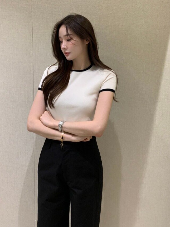 เสื้อสเวตเตอร์ถักแขนสั้นสีสันส - Korean Lifestyle & Kids Boutique บทวิจารณ์และราคา